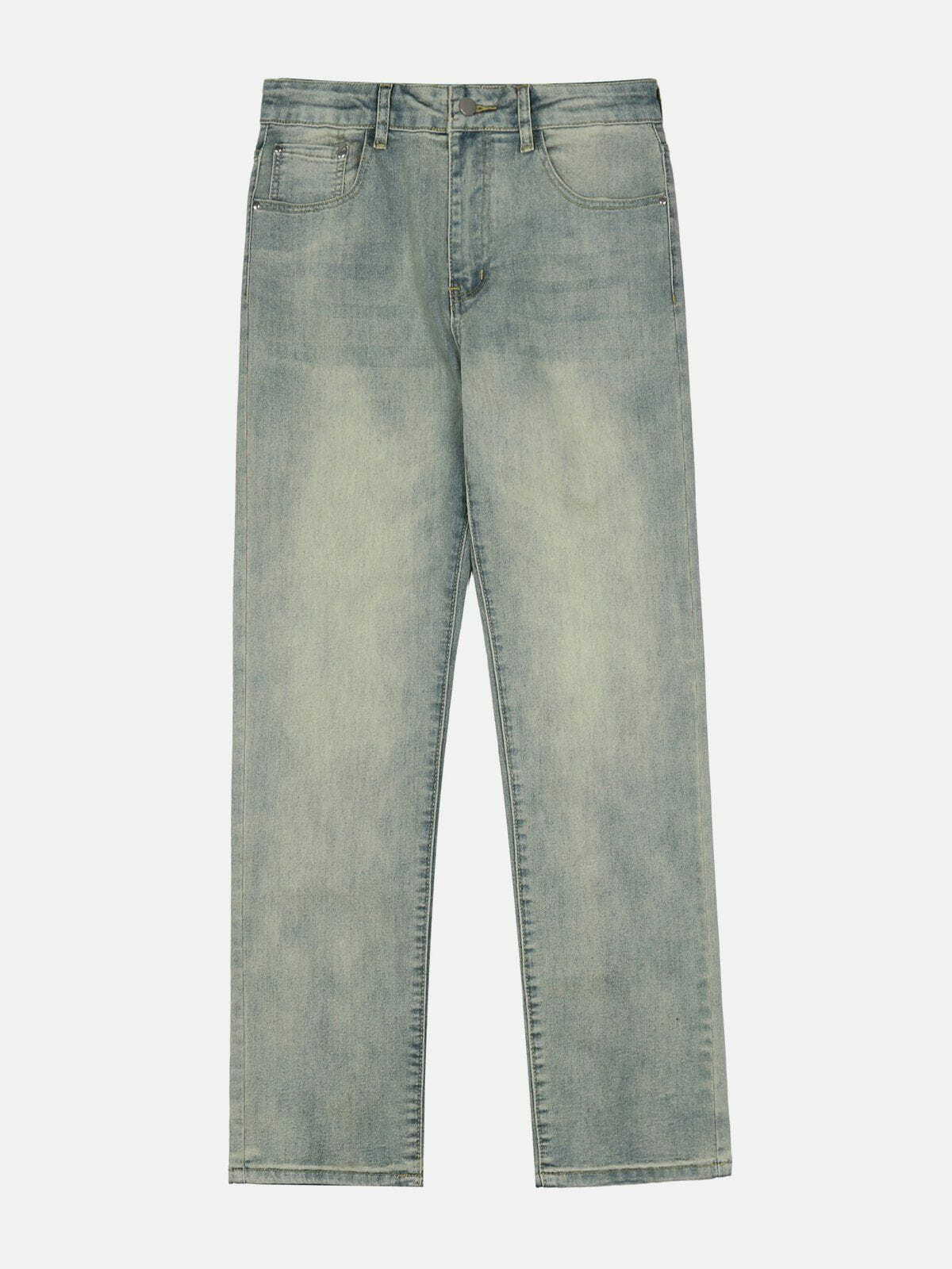 Y2K Vintage Washed Gradient Jeans - Retro 90s Grunge Outfit Essential for Summer Parties