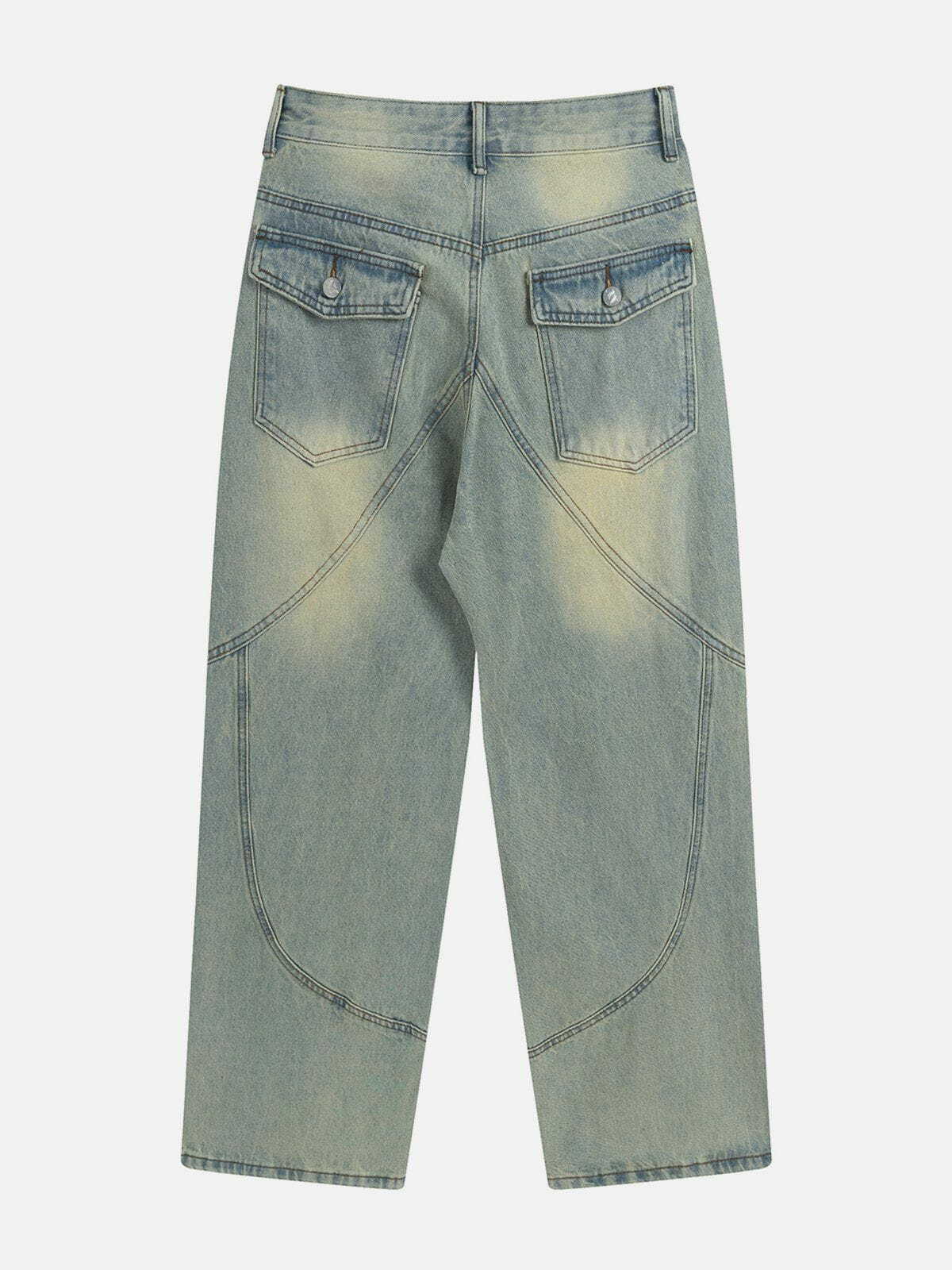 Y2K Washed Stripe Jeans - Retro 90s Grunge Outfit for Summer Parties & Casual Looks