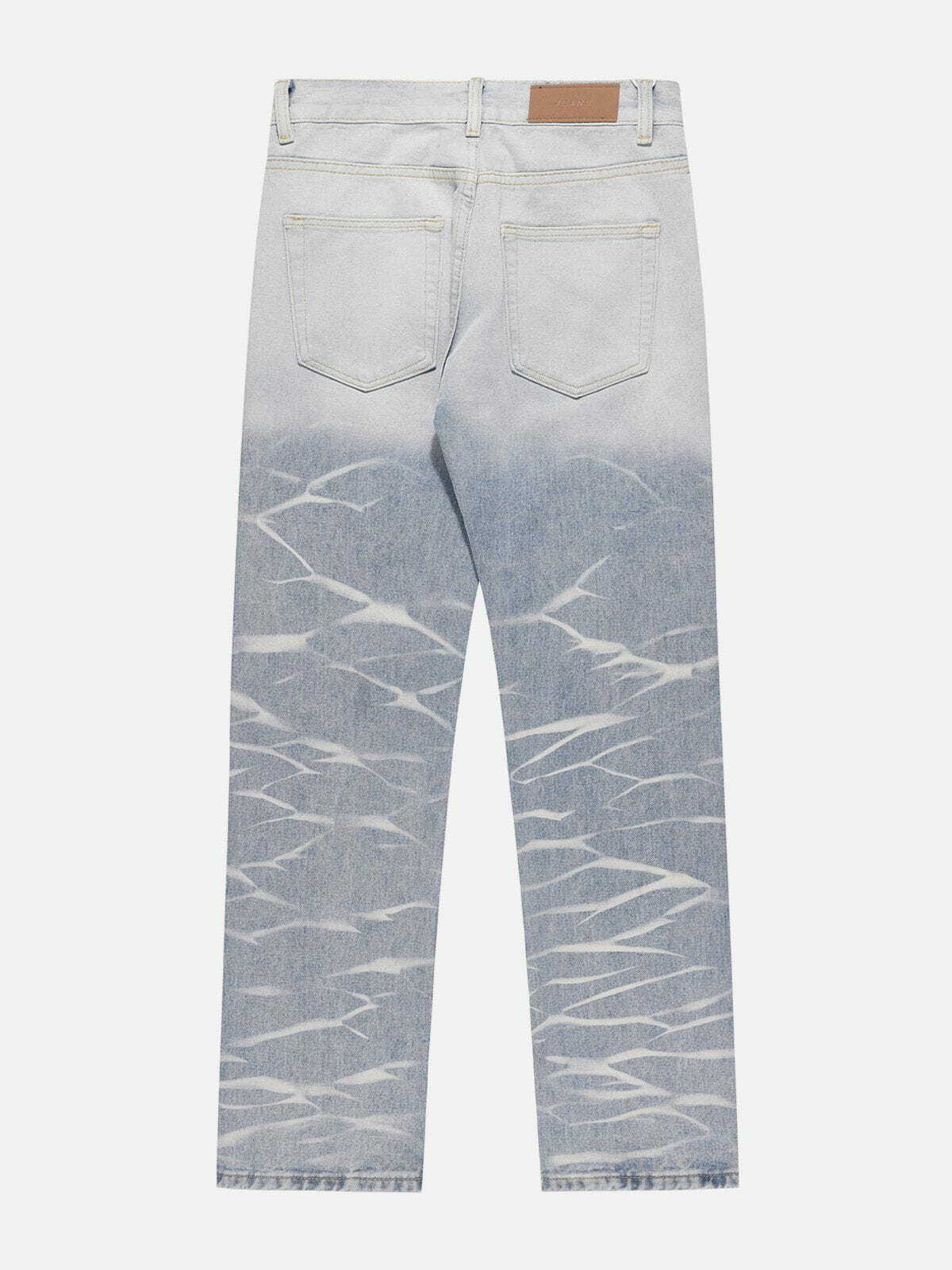 Y2K Water Ripple Gradient Jeans - Retro 90s Grunge Outfit for Summer Parties & Festivals