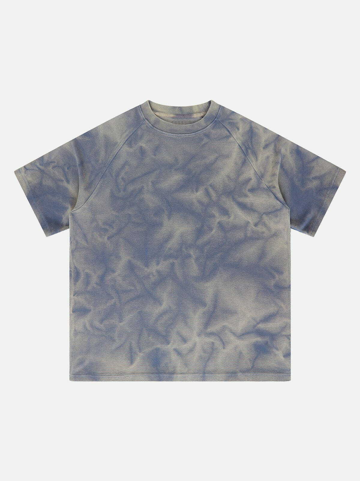 Y2K Water Ripples Print Tee - Retro 90s Grunge Summer Outfit for Y2K Vibes