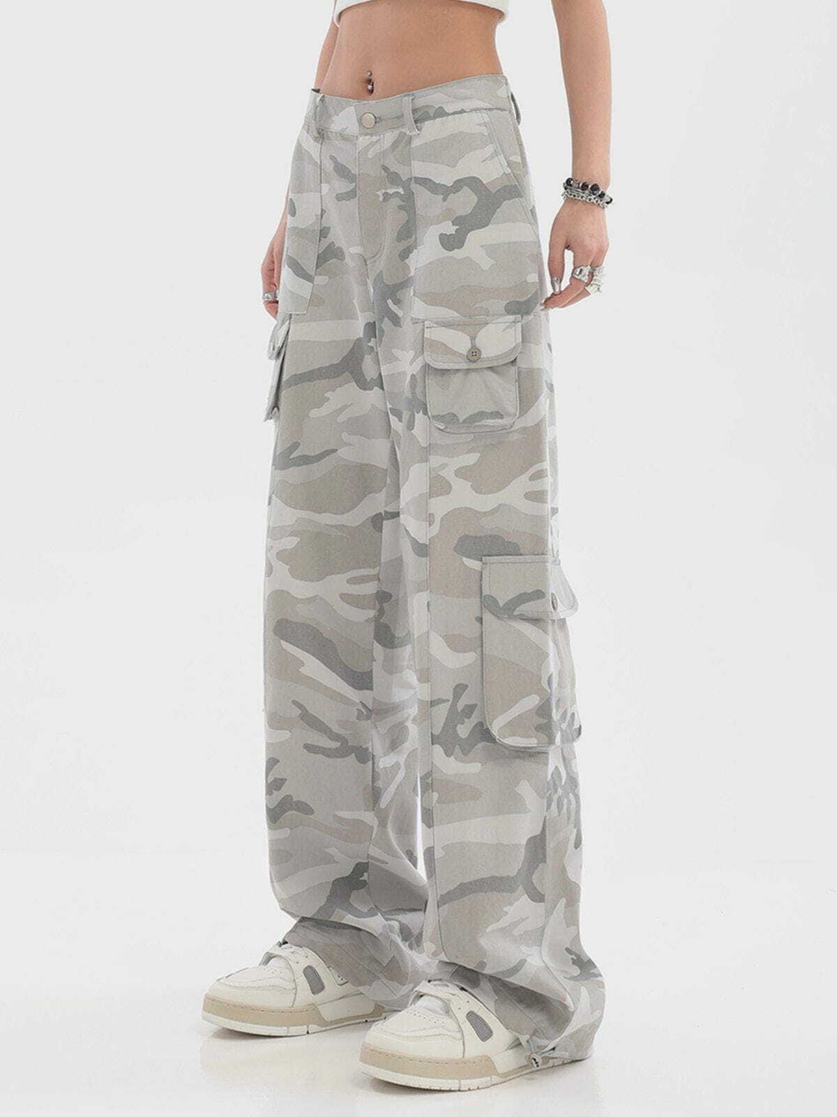 Y2K Wide-Leg Cargo Pants - Retro 90s Grunge Style for Summer Outfits & Party Looks