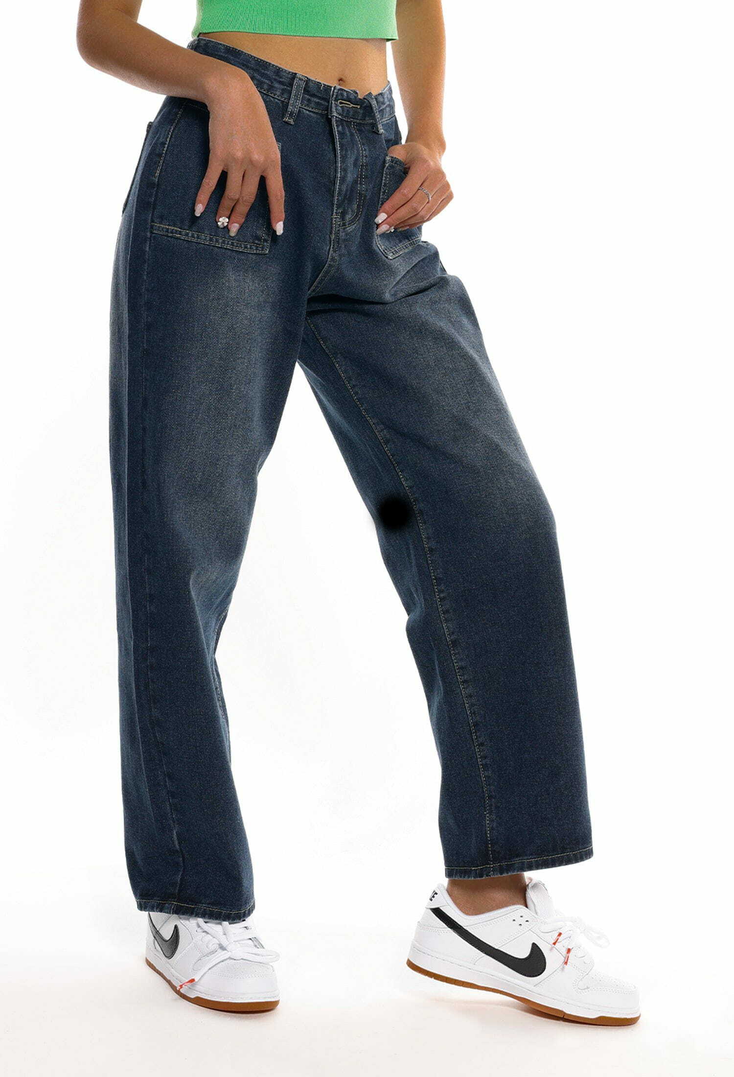 Y2K Wide Leg Straight Jeans - Retro 90s Grunge Outfit for Summer Parties & Casual Looks