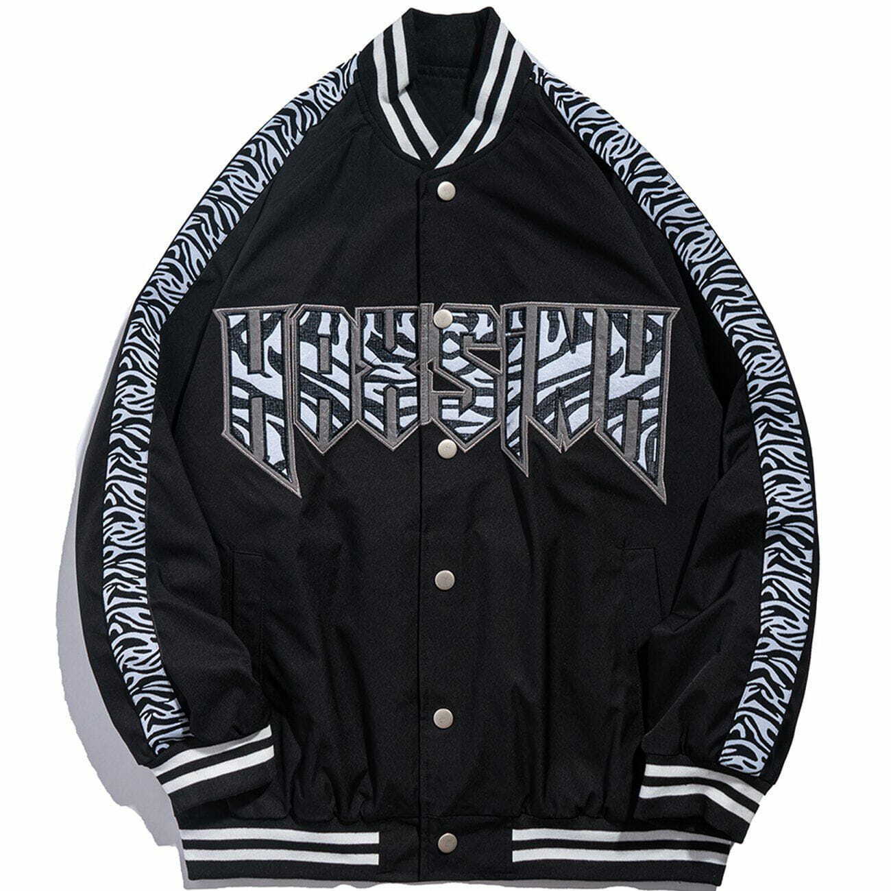 Y2K Zebra Pattern Patchwork Jacket - Retro 90s Grunge Summer Outfit for Y2K Vibes